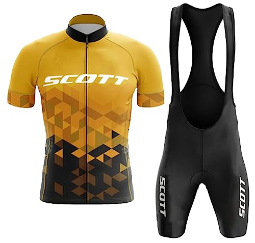 Fenovel Radtrikot Herren Kurzarm Fahrradbekleidung Sommer Rennrad Trikot Set Pro + Radsport-Trägerhosen mit 19D Gepolstert von Fenovel
