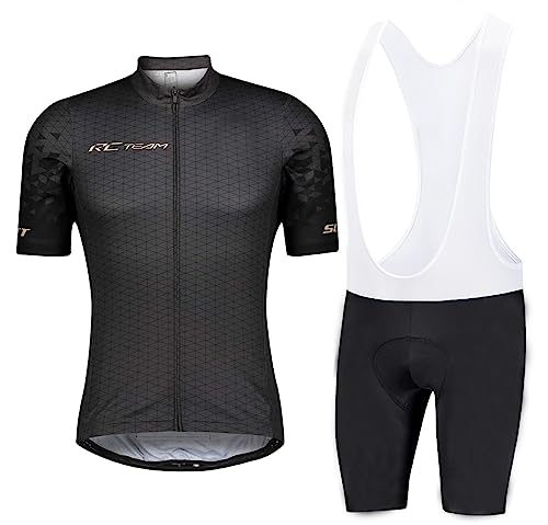 Fenovel Radtrikot Herren Kurzarm Fahrradbekleidung Sommer Rennrad Trikot Set Pro + Radsport-Trägerhosen mit 19D Gepolstert von Fenovel