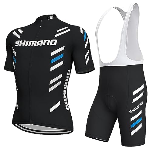 Fenovel Radtrikot Set Herren Sommer Fahrradtrikot Kurzarm + Trägerhosen mit 19D Gepolstert von Fenovel