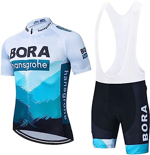 Fenovel Rennrad Trikot Herren Set Fahrradbekleidung Anzug Profi Radtrikot Kurzarm + Radsport-trägerhosen mit 19D Gepolstert von Fenovel