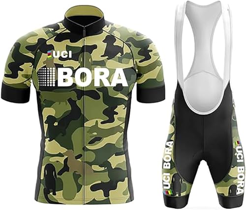 Fenovel Rennrad Trikot Herren Set Fahrradbekleidung Kurzarm Radsport-bekleidung Pro Mountainbike Jersey + Trägerhosen mit 19D Gepolstert von Fenovel