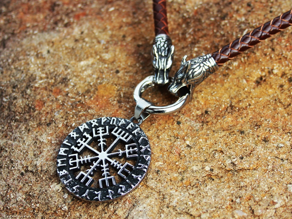 Wolfslederkette Vegvisir Wolfslederkette Vegvisir von Fenrisshop