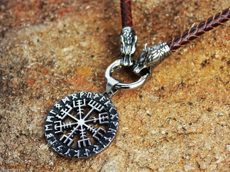 Wolfslederkette Vegvisir Wolfslederkette Vegvisir von Fenrisshop