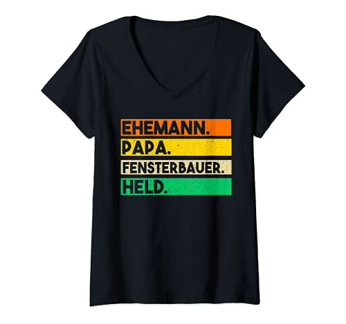 Damen Fensterbauer Papa Vater Vatertag Fenstermonteur T-Shirt mit V-Ausschnitt Damen Fensterbauer Papa Vater Vatertag Fenstermonteur T-Shirt mit V-Ausschnitt von Fenstermonteur Fensterbauer Geschenk