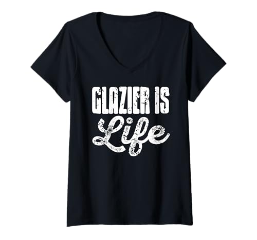 Damen Glaser Leben Fensterbau Humor Stolz Spruch T-Shirt mit V-Ausschnitt Damen Glaser Leben Fensterbau Humor Stolz Spruch T-Shirt mit V-Ausschnitt von Fenstertechniker Profis Und Handwerker