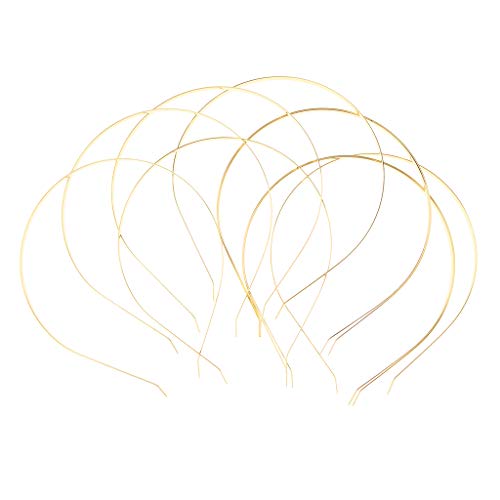 Fenteer 10 teilig aus aus Haarreifen Haarband Stirnband Kopfband Keine Zähne DIY Haarschmuck für und Damen, Gold von Fenteer