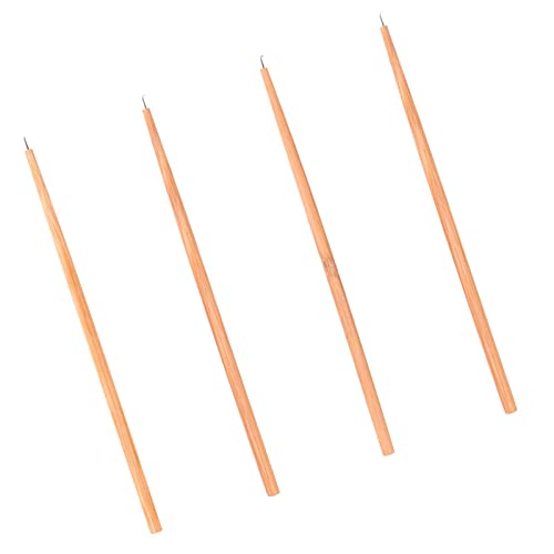 Fenteer 4 Stück Spitzenperücke Belüftungsnadel Haarperücke Belüftungshalter Professionelle Holzgriff Haarverlängerungswerkzeuge zur Herstellung von von Fenteer