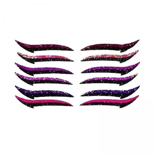 Fenteer 5x Wiederverwendbare Eyeliner Aufkleber Make Up Lidschatten Cat Eye, 6 Paar von Fenteer