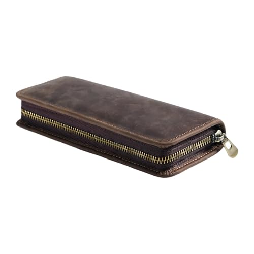 Fenteer Bleiftkoffer Stiftbeutel PU Leather Schullieferungen glatter Reißverschluss Stiftmarker Halter Stationery Organizer für Studienzimmer Kinder, Kaffeefarbe von Fenteer