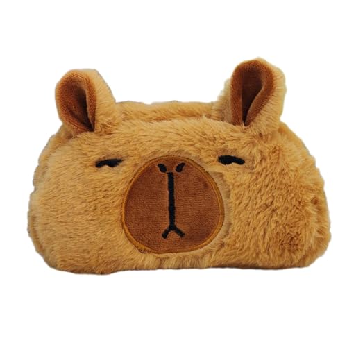 Fenteer Federmäppchen aus Plüsch mit Capybara-Motiv, Stofftier-Tasche, leicht, kreativ, süß, weich, tragbar, Federtasche, Federmäppchen für Jungen und Mädchen, Stil c von Fenteer