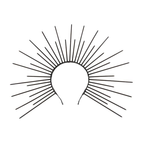 Fenteer Halloween Heiligenschein Sonnenstirnband Haarband Cosplay Kostüm Haarreif Sonnengott Haarband für Rollenspiele Verkleidung Bühnenshow Make-up, Schwarz von Fenteer