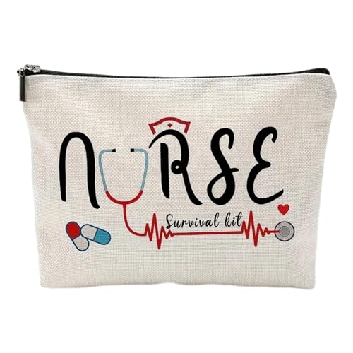 Fenteer Krankenschwester-Make-up-Tasche, Damen-Make-up-Tasche, Kosmetik-Reisetasche, Krankenschwester-Absolventen-Geschenk, Kulturbeutel für Party, Stil F von Fenteer