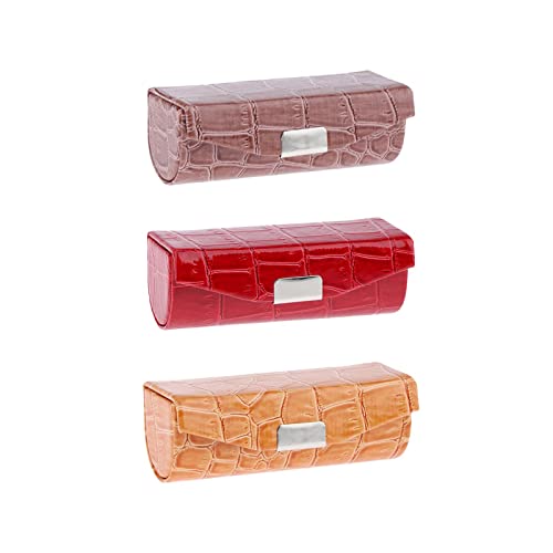 Fenteer Lippenstift Etui Aufbewahrungsbox mit Spiegel für Den Geldbeutel + Lippenstift Etui Aufbewahrungsbox mit Spiegel für Geldbörse +Le, Orange und Rot und von Fenteer