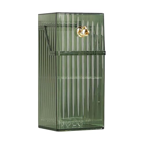 Fenteer Make-up-Pinselhalter, dekorativer Kosmetikpinsel-Organizer mit Deckel und Schlitzen für Augenbrauenstifte, für die Arbeitsplatte oder den Schminktisch, GrÜn von Fenteer