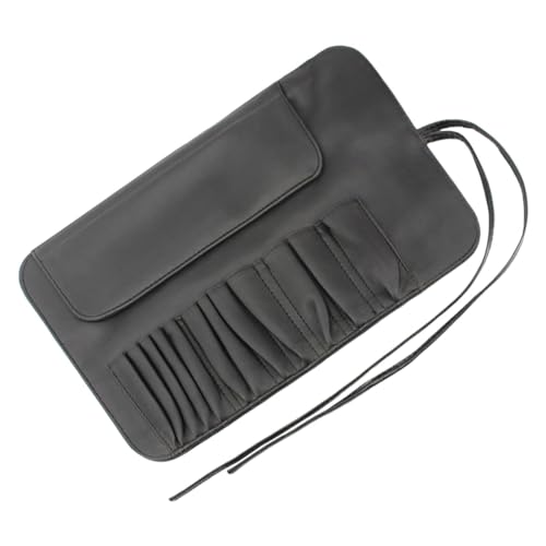 Fenteer Organizer-Tasche für Make-up-Pinsel, Etui für Make-up-Pinsel, Schwarze Tasche, kompaktes Kosmetiketui, Pinselhalter für Augenbrauenstift, Damen und von Fenteer