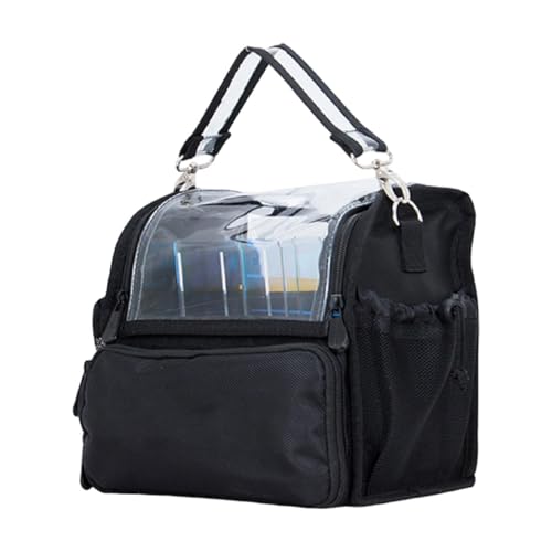Fenteer Professionelle Make-up-Pinseltasche, leicht zugänglich, transparent, Kosmetiktasche, Make-up-Reiseetui für Frauen und Mädchen, Maskenbildnerin, Schwarz von Fenteer