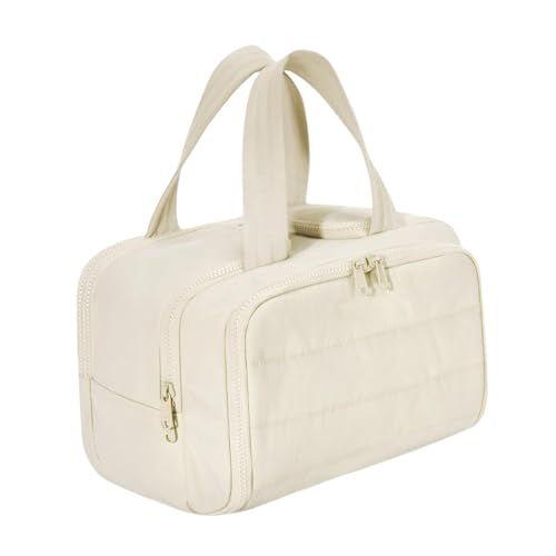 Fenteer Reise-Kulturtasche, Make-up-Organizer, Etui für Shampoo, Parfüm, Augenbrauenstift, Beige Fenteer Reise-Kulturtasche, Make-up-Organizer, Etui für Shampoo, Parfüm, Augenbrauenstift, Beige von Fenteer