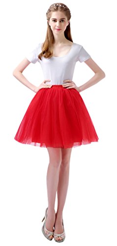 FEOYA 50er Vintage Tutu Rock Tüllrock Kurz Ballett Tanzkleid Damen Mädchen Blase Multi-Schichten Petticoat Unterrock Faschings Kostüm von FEOYA