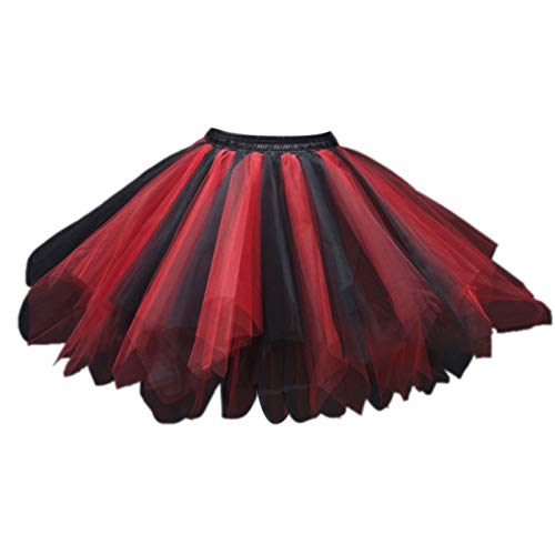 FEOYA Damen Kurz Retro Petticoat Rock Ballett Blase 50er Tutu Unterrock Tütü Abschlussball Tanzkleid Party Minirock Tüllrock von FEOYA