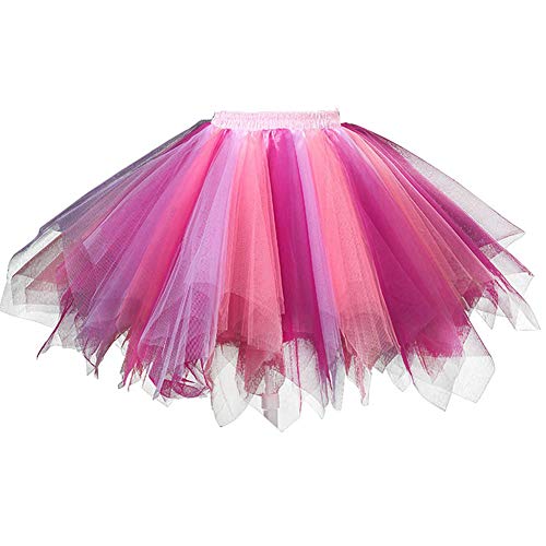 FEOYA Damen Mädchen Petticoats Minirock Kurz Unterrock Vintage Tutu Cosplay Tanzkleid Party Hochzeit Pettiskirt Tüllrock von FEOYA