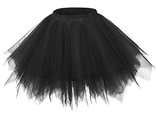 FEOYA Damen Retro Petticoat Kurz Tüll Ballett Tanzkleid Blase 50er Tutu Unterrock Tütü Abschlussball Tanzkleid Party Minirock Tüllrock von FEOYA