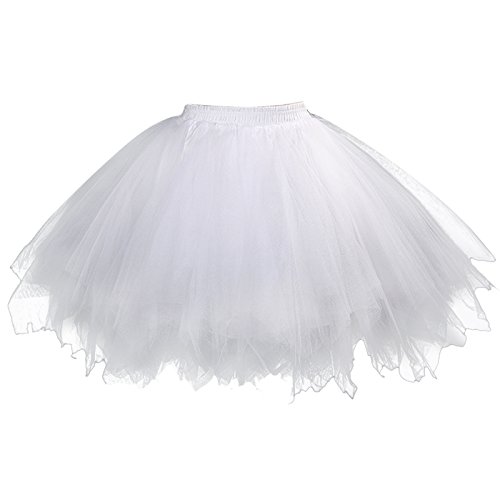 FEOYA Damen Tutu Unterkleid 50er Retro Petticoat Kurz Ballett Tanzkleid Party Minirock Mehrschichtige Tüllrock Tütü Cosplay Unterrock von FEOYA