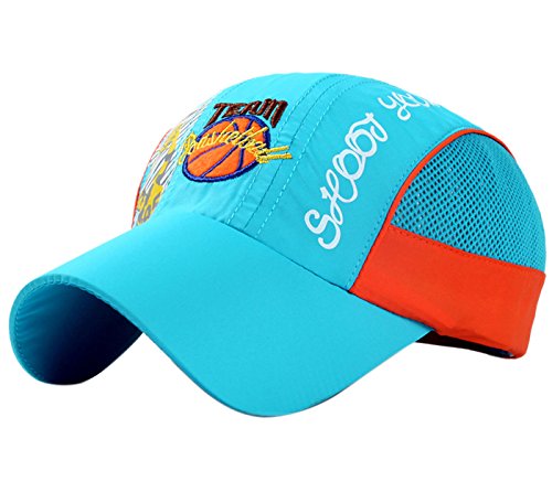 FEOYA Kinder Mütze Unisex Mädchen Jungen Chiffon Kappe Sport Sonnenhut Schnell Trocknend Baseball Cap Geblümt Sommer Hut UV Schutz Kinderhut Outdoor Kindermütze Größe 50-55cm - Hellblau von FEOYA