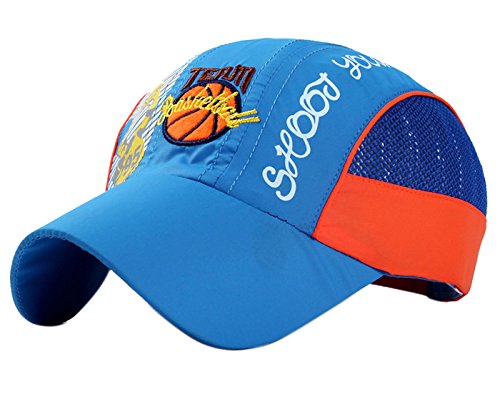 FEOYA Kinder Mütze Unisex Mädchen Jungen Chiffon Kappe Sport Sonnenhut Schnell Trocknend Baseball Cap Geblümt Sommer Hut UV Schutz Kinderhut Outdoor Kindermütze Größe 50-55cm - Blau von FEOYA