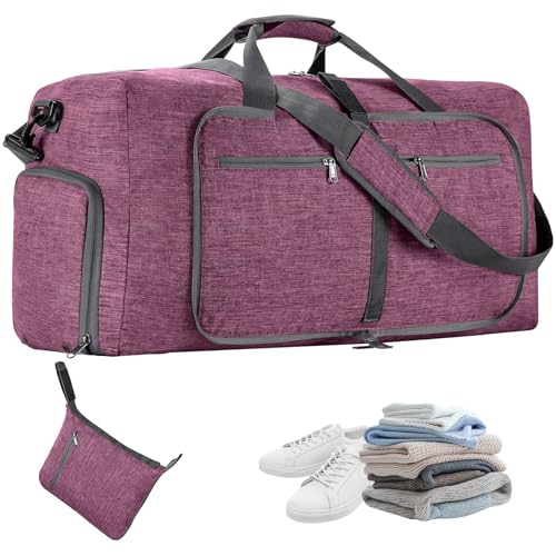 Extra Große Reisetasche (85L), Reisetasche Wasserdicht Handgepäck mit Schuhfach, Robuste Reisetaschen für Männer und Frauen, Leichte Trainingstasche für Fitness, Schwimmen, Sport, Reisen (A) von Ferakum