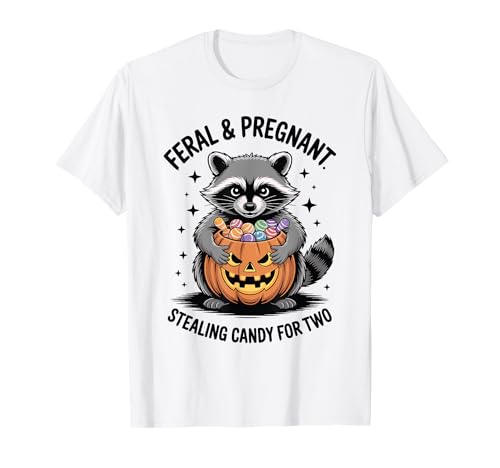 Wilde und Schwangere lustige Halloween-Schwangerschaft enthüllt Frauen T-Shirt Wilde und Schwangere lustige Halloween-Schwangerschaft enthüllt Frauen T-Shirt von Feral And Pregnant Halloween Jokes