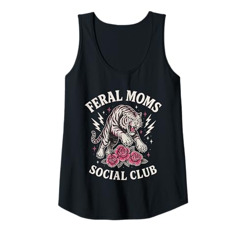 Damen Feral Moms Social Club, Dämonenkunst mit Wilden Frauen Tank Top Damen Feral Moms Social Club, Dämonenkunst mit Wilden Frauen Tank Top von Feral Moms Social Club Apparel