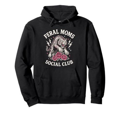 Feral Moms Social Club, Dämonenkunst mit Wilden Frauen Pullover Hoodie Feral Moms Social Club, Dämonenkunst mit Wilden Frauen Pullover Hoodie von Feral Moms Social Club Apparel