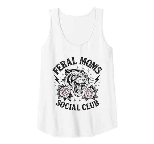 Damen Feral Moms Social Club Wild Tiger Grafik Tank Top Damen Feral Moms Social Club Wild Tiger Grafik Tank Top von Feral Moms Social Club Wild Mom Apparel