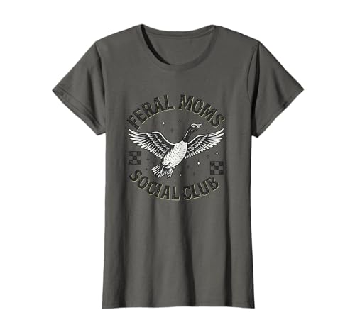 Damen Feral Moms Social Club Adler Vintage Emblem T-Shirt von Feral Moms Social Club