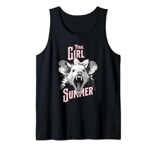 Lustiges Opossum Feral Girl Sommer Hot Sarkastic Trash Vacation Tank Top von Feral Woman Girl Summer Time Reading workout co.