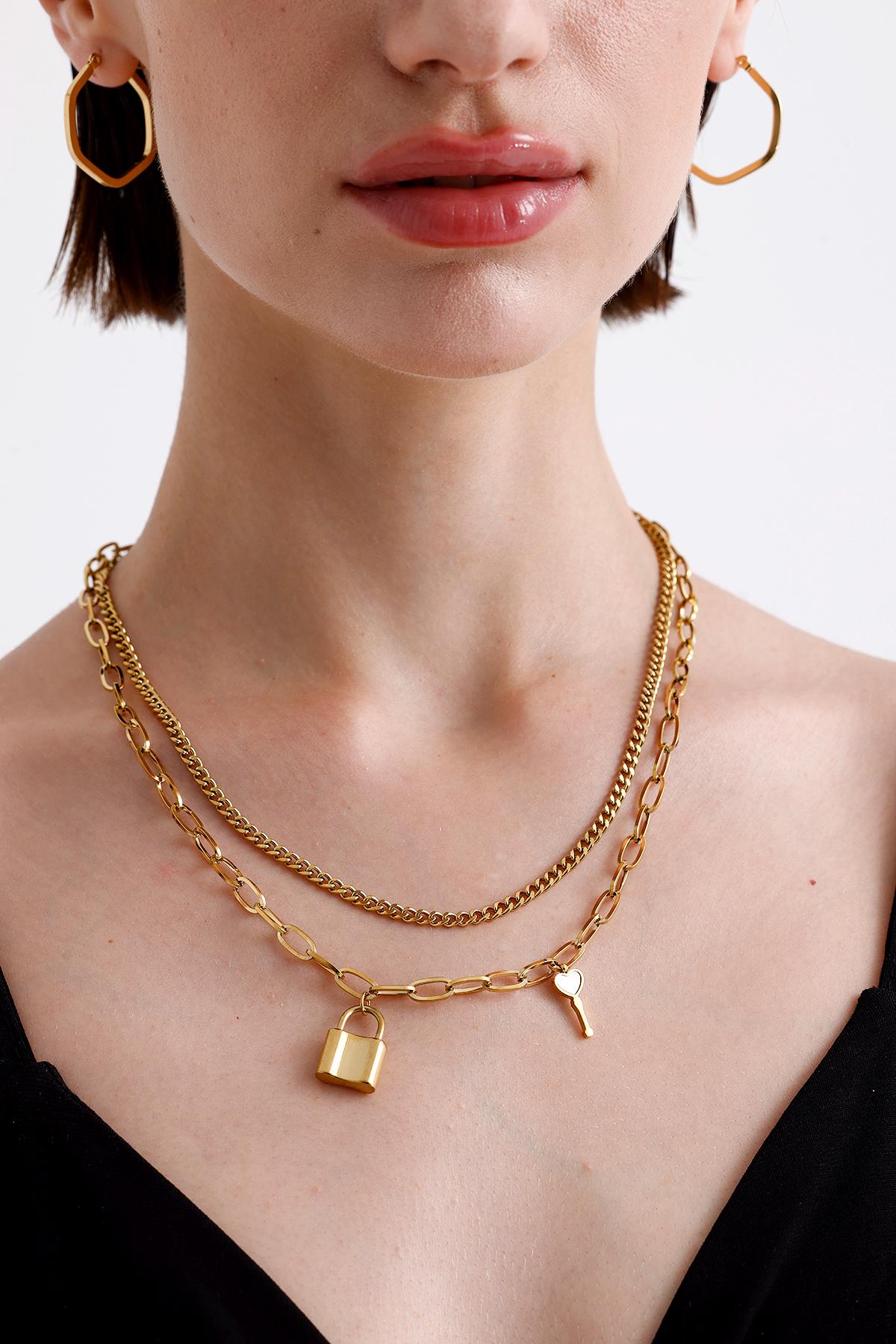 14K Gold Herz Schloss Und Schlüssel Halskette, Zierliche Vorhängeschloss Zarte Lariat Anhänger Schlüssel, Geschenk Für Weihnachten von FerayeLondon