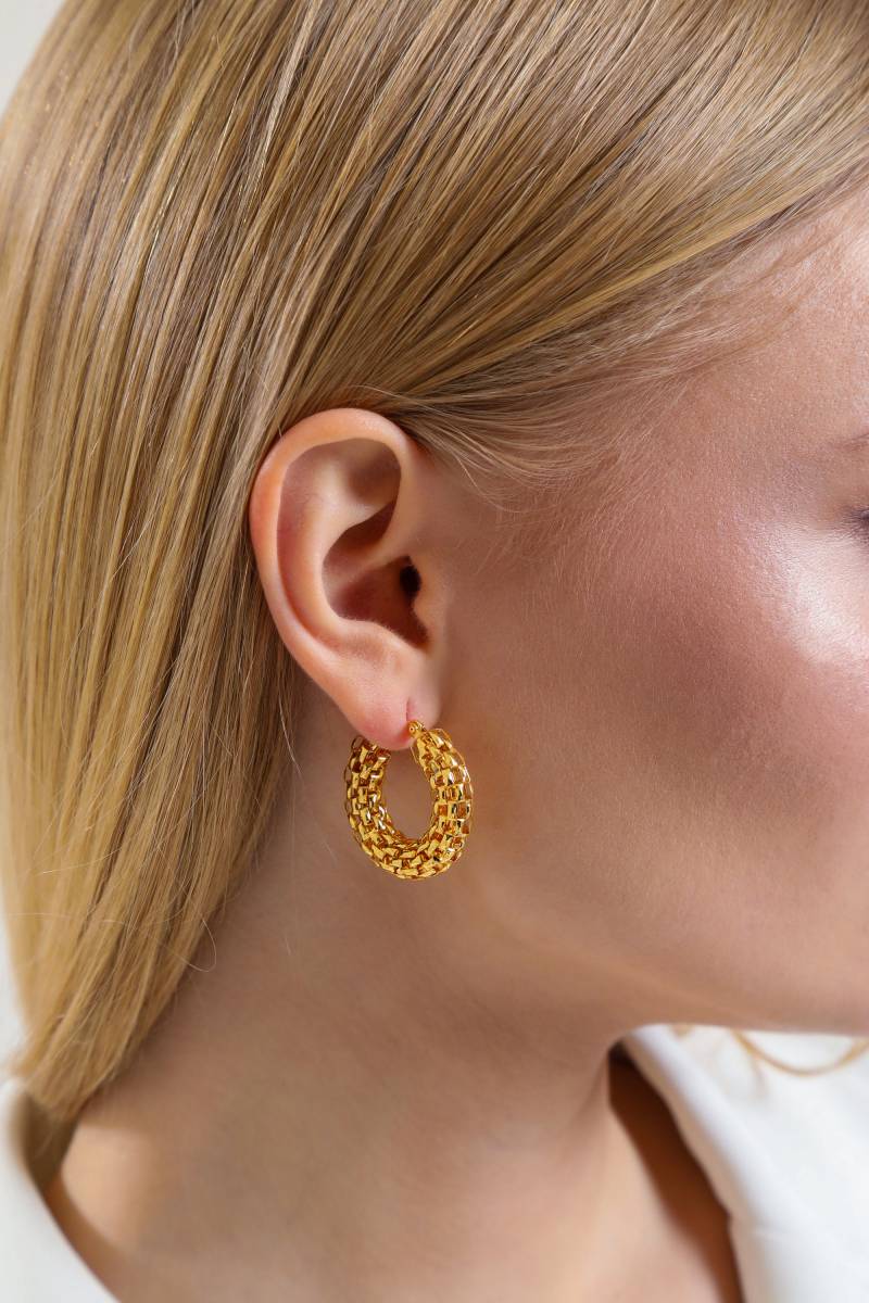 18K Runde Huggie Creolen, Gold Dicke Abgerundete Geschenk Für Mama von FerayeLondon