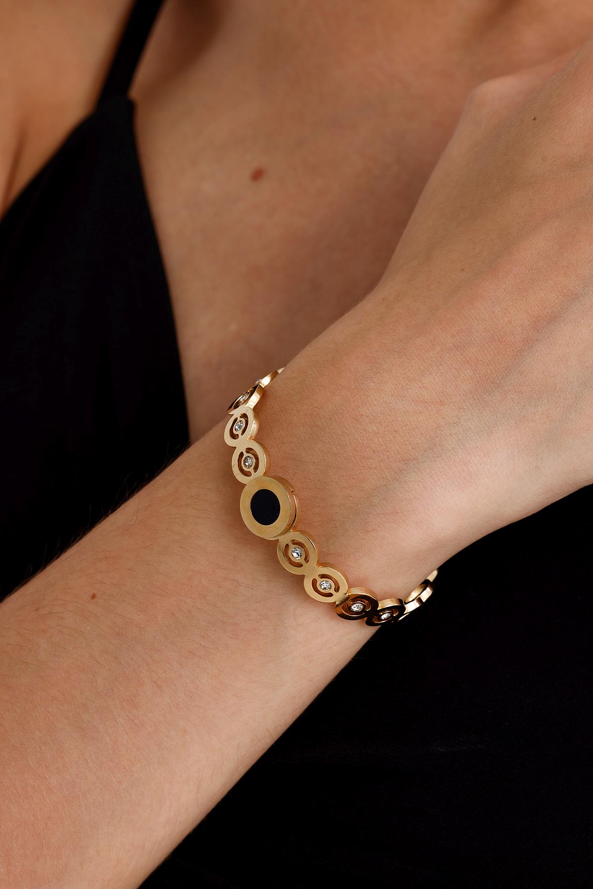 Armreif Mit Geburtsstein, Gold Armreif, Statement 18K Gefüllt Zierliche Armband, Mama Tagesgeschenk, Geschenk Für Mama von FerayeLondon