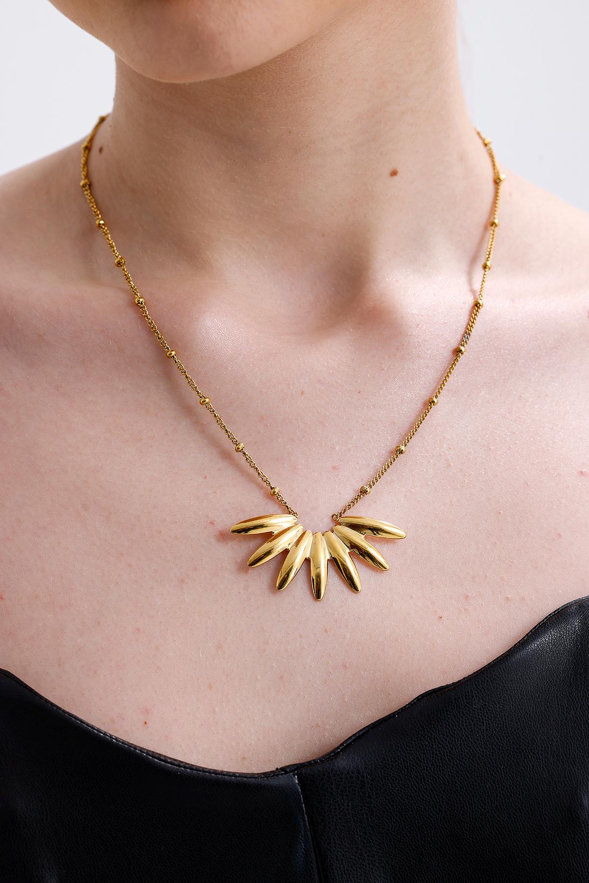 Gold Statement Halskette, Mutige Spiked Anhänger, Moderne Boho Schmuck, Chunky Einzigartiges Geschenk Für Sie, Weihnachtsgeschenk Sie von FerayeLondon