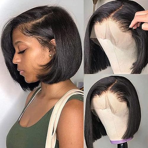Fereowth 13 x 4 Lace Front Wigs Short Bob Perücke Menschenhaar Perücke für Damen, natürlich, brasilianisch, kurz, Bob Glueless Human Hair Wigs für Damen, 150 % Dichte, 25 cm Fereowth 13 x 4 Lace Front Wigs Short Bob Perücke Menschenhaar Perücke für Damen, natürlich, brasilianisch, kurz, Bob Glueless Human Hair Wigs für Damen, 150 % Dichte, 25 cm von Fereowth