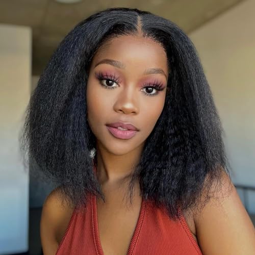 Fereowth 13 x 4 Lace Front Yaki Kinky Straight Wigs Damenperücke Natur Brasilianische Perücke Menschenhaar Glueless Human Hair Wigs für Frauen 150 % Dichte 35 cm Fereowth 13 x 4 Lace Front Yaki Kinky Straight Wigs Damenperücke Natur Brasilianische Perücke Menschenhaar Glueless Human Hair Wigs für Frauen 150 % Dichte 35 cm von Fereowth