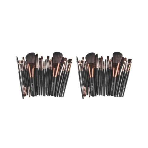 2 Set 22 Stück Professionelle Make-up-Pinsel Foundation Lidschatten Set Schwarz Kaffee von Feriuzymix
