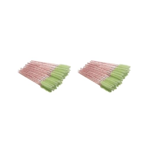 2 Set 50 Stück Wimpernbürste Exquisite Frauen Zubehör Augenbrauen Pinzette Leicht Greifen Entfernen Werkzeug Falsche Augenbrauenpinsel Rosa Stange/Grün von Feriuzymix
