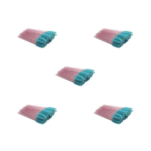 5 Set 50 Stück Wimpernbürste Valentinstag Süße Augenbrauen Pinzette Entfernung Werkzeug Entferner Wimpern Clip Brauenpinsel Roserot/Dunkelgrün von Feriuzymix