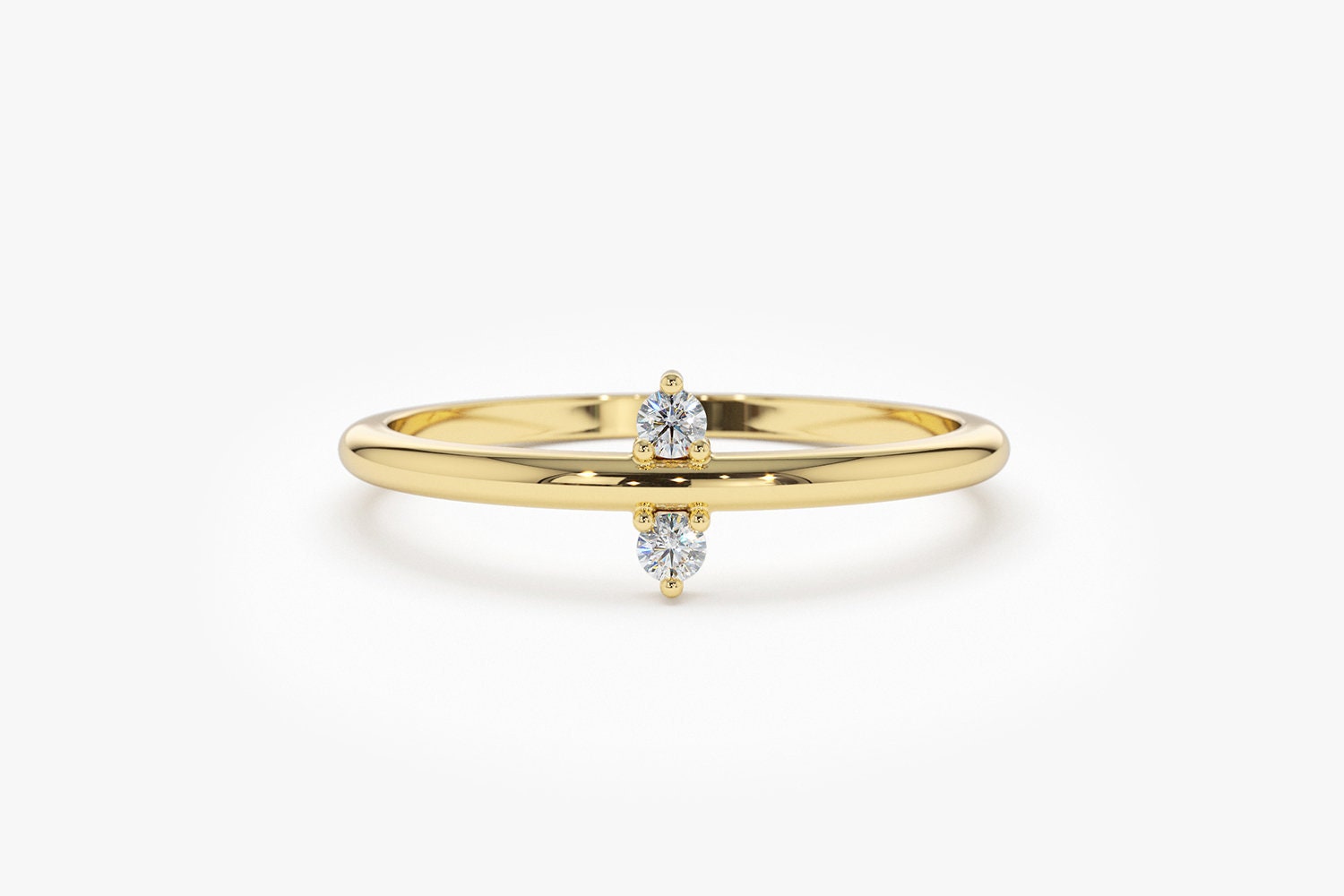 14K Gold Diamant Ring/Einzigartiger Stapelbarer Von Ferkos Fine Jewelry von FerkosFineJewelry