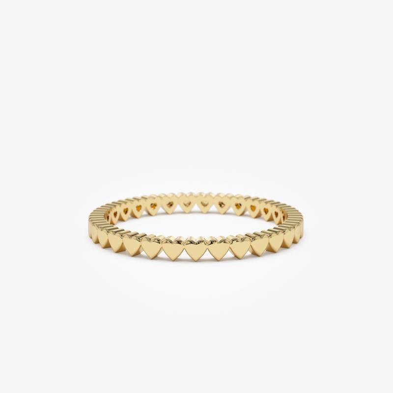 14K Gold Herzring/Mini Herz Eternity Ring 14K Zierliche Bandring Für Frauen Geburtstagsgeschenk Den Besten Freund von FerkosFineJewelry