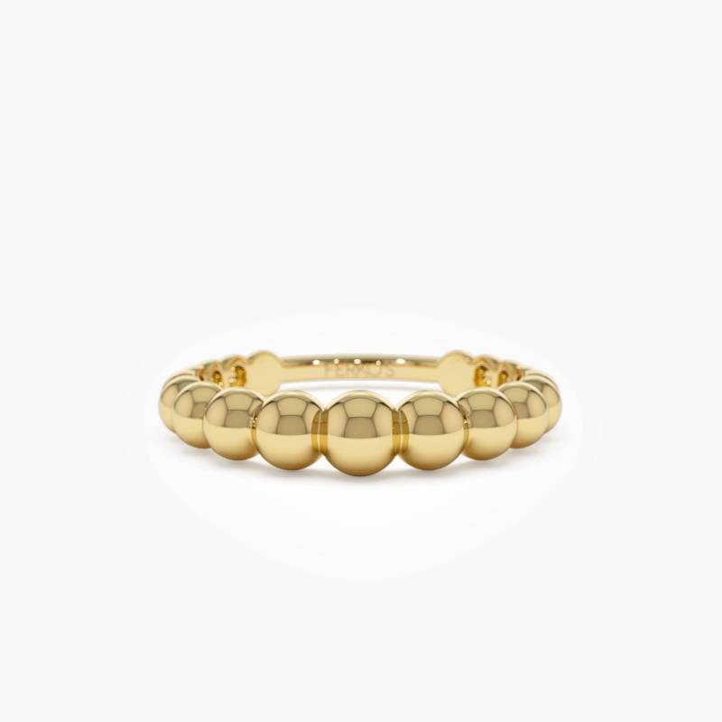 14K Gold Perlenring, 4 Mm Perle Abschlussring, Ehering, Stapelring, Geschenkring, Goldperlenring Von Ferkos Fine Jewelry von FerkosFineJewelry