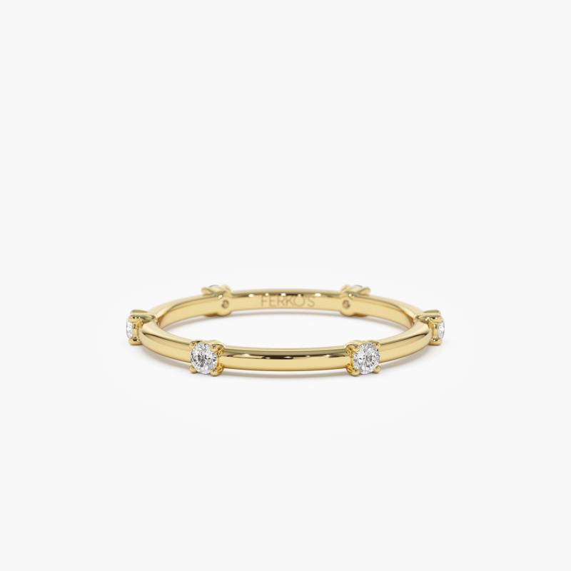 Damen Diamant Ehering/14K Goldring Mit Diamanten Versprechensring Einzigartiger Stapelbarer Ring Von Ferkos Fine Jewelry von FerkosFineJewelry