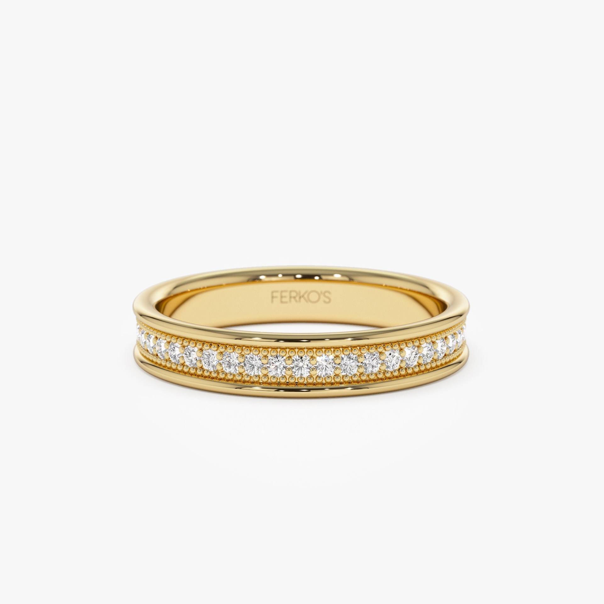 Diamant Eternity Ring, 14K Gold Ehering, Infinity Runde Geschenk Für Freundin, Mutter von FerkosFineJewelry