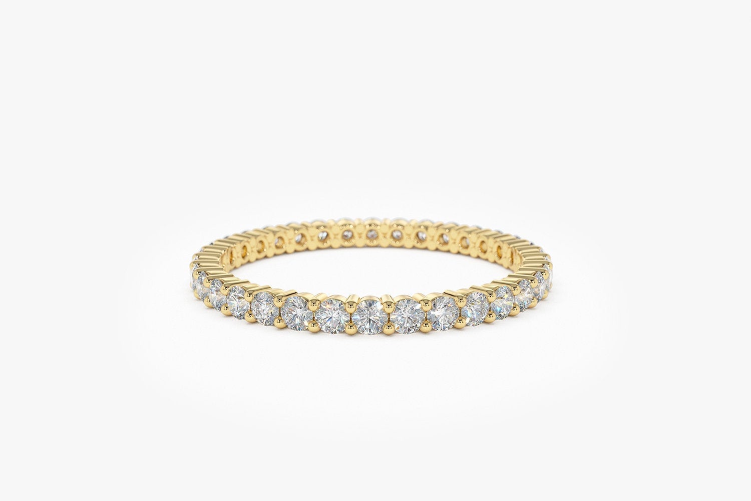Diamant Eternity Ring/14K Gold Damen Voll 0, 95 Ctw 4 Zinken Ehering Stapelbarer von FerkosFineJewelry